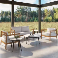 Oxford Garden Lido Teak 7 Piece Loveseat Lounge Set - July 4th Sale - Good 'til The 8th! -Patio Furniture Store 6171K PC.C App edited 96439.1667240810