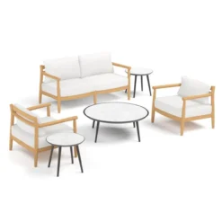 Oxford Garden Lido Teak 7 Piece Loveseat Lounge Set - July 4th Sale - Good 'til The 8th! -Patio Furniture Store 6171K PC.C edited 91918.1667240809