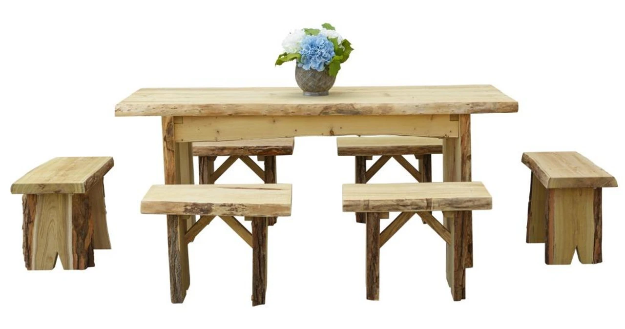 6ft Autumnwood Table Set With 6 Two Foot Wildwood Benches 2 6ft Autumnwood Table Set With 6 Two Foot Wildwood Benches - Image 2