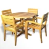 Regal Teak 4 Seat Dining Set With Ventura Stacking Armchairs & 36" Round Table