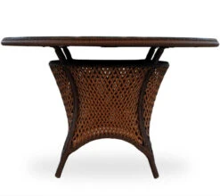 Lloyd Flanders Vinyl Wicker Grand Traverse 48" Rd Umbrella Dining Table -Patio Furniture Store 71048036 edited 55536.1675812905