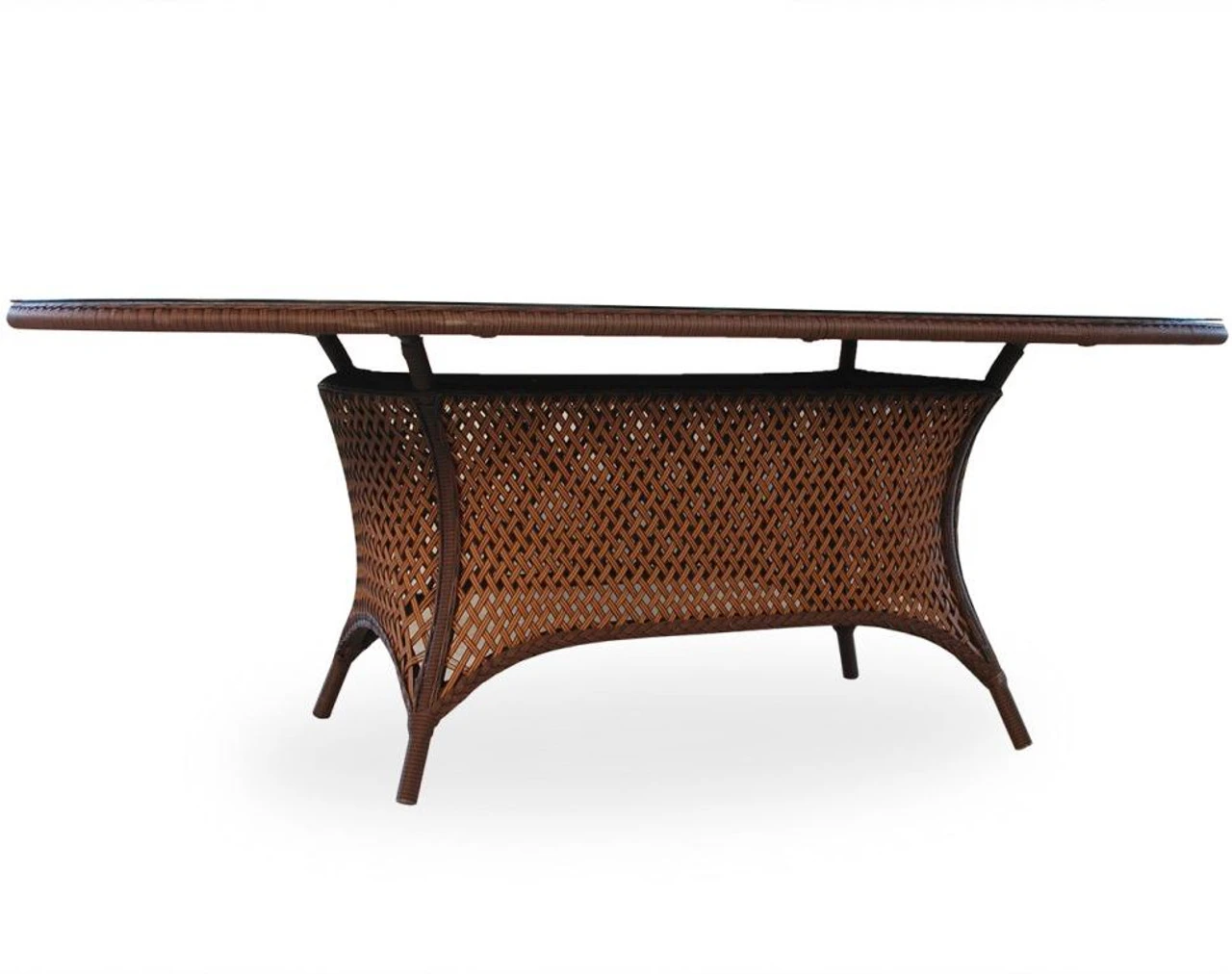 Lloyd Flanders Vinyl Wicker Grand Traverse 84" Oval Umbrella Dining Table 5 Lloyd Flanders Vinyl Wicker Grand Traverse 84" Oval Umbrella Dining Table - Image 5