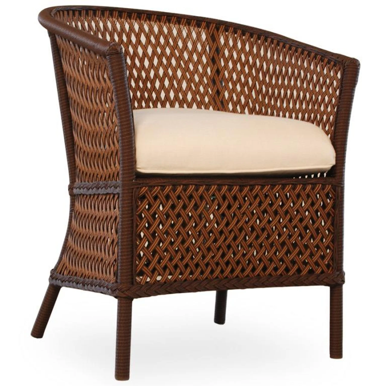 Lloyd Flanders Vinyl Wicker Grand Traverse Barrel Dining Chair 4 Lloyd Flanders Vinyl Wicker Grand Traverse Barrel Dining Chair - Image 4