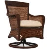 Lloyd Flanders Vinyl Wicker Grand Traverse Swivel Dining Armchair