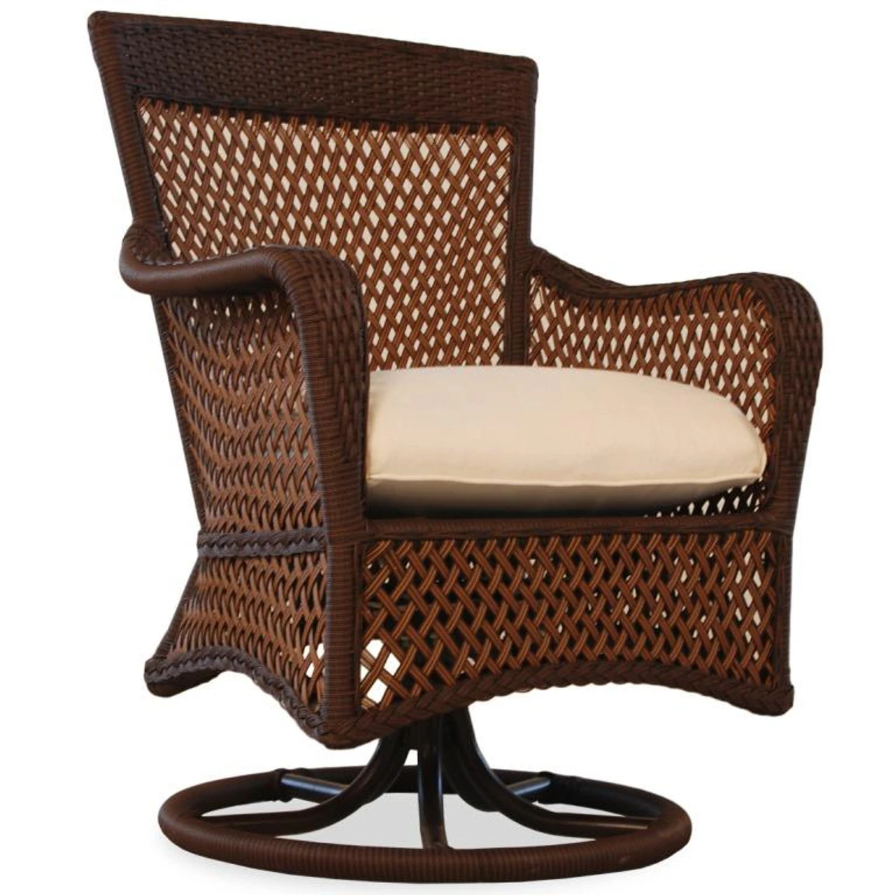 Lloyd Flanders Vinyl Wicker Grand Traverse Swivel Dining Armchair 1 Lloyd Flanders Vinyl Wicker Grand Traverse Swivel Dining Armchair
