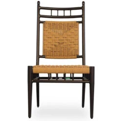 Lloyd Flanders Vinyl Wicker Low Country Woven Dining Side Chair