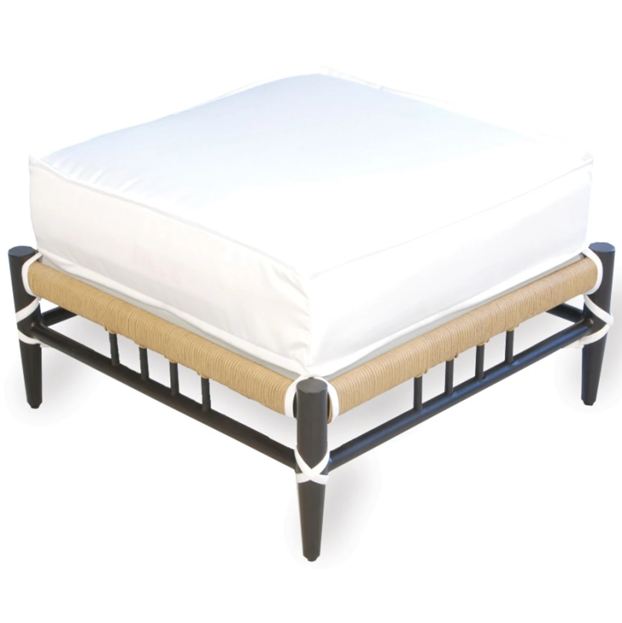 Lloyd Flanders Vinyl Wicker Low Country Lounging Ottoman 2 Lloyd Flanders Vinyl Wicker Low Country Lounging Ottoman - Image 2