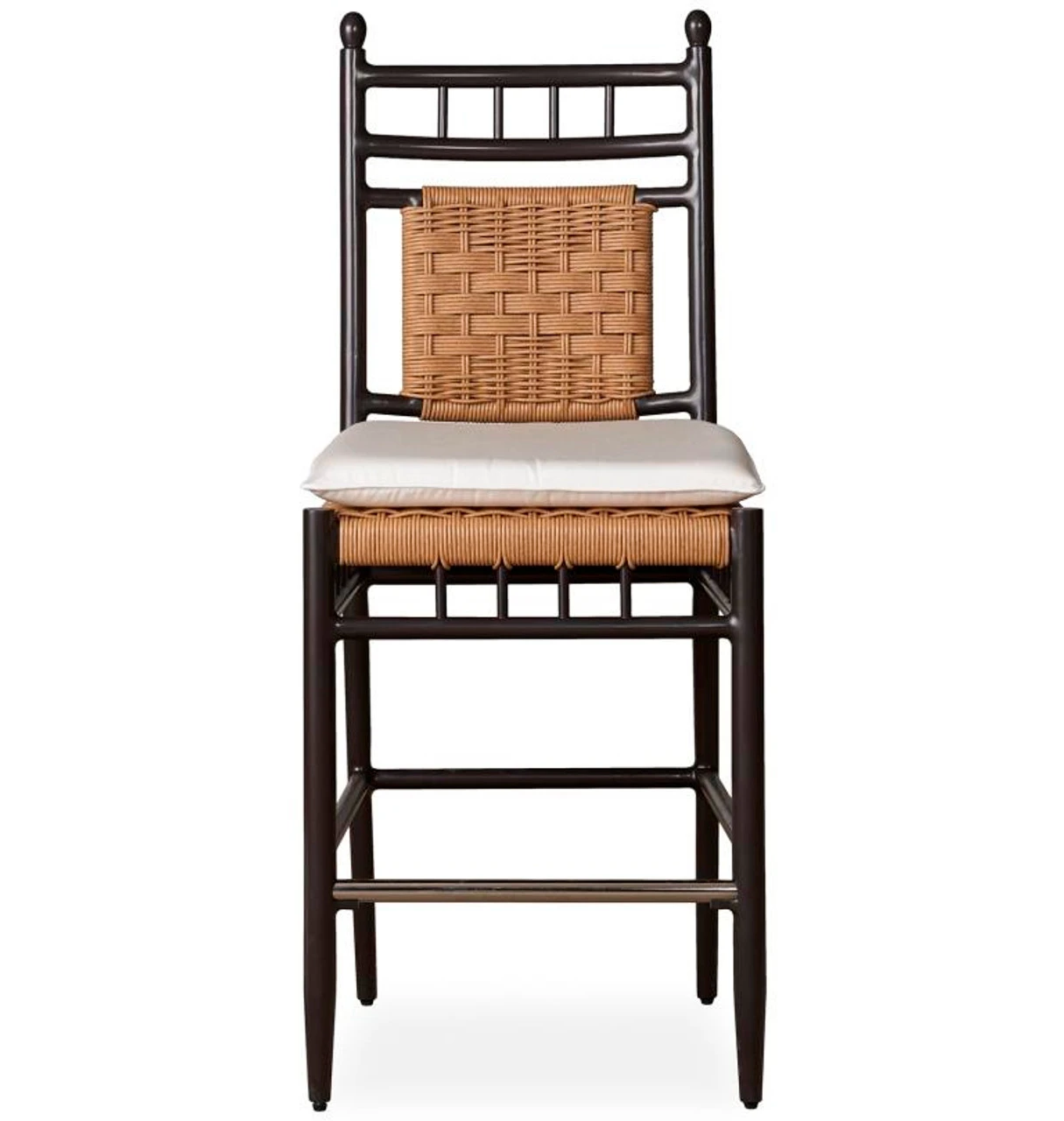 Lloyd Flanders Vinyl Wicker Low Country Woven Armless Bar Stool 3 Lloyd Flanders Vinyl Wicker Low Country Woven Armless Bar Stool - Image 3