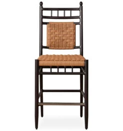 Lloyd Flanders Vinyl Wicker Low Country Woven Armless Bar Stool