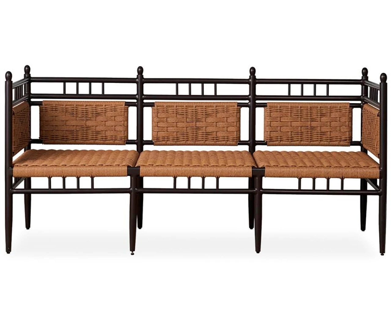 Lloyd Flanders Vinyl Wicker Low Country Woven Garden Bench 2 Lloyd Flanders Vinyl Wicker Low Country Woven Garden Bench - Image 2