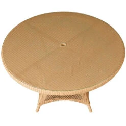 Lloyd Flanders Universal Loom 49" Round Umbrella Dining Table -Patio Furniture Store 79048 overhead2 edited 90259.1698946201