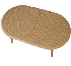 Lloyd Flanders Universal Loom 43" Oval Cocktail Table -Patio Furniture Store 86147 overhead2 edited 80865.1698860446