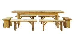 8ft Autumnwood Table Set With 6 Wildwood Benches 8 8ft Autumnwood Table Set With 6 Wildwood Benches -Patio Furniture Store 8ft autumnwood table set with 6 wildwood benches 48 59453.1646940511