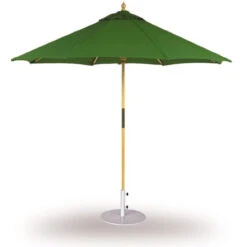 Three Birds 9 Ft Teak Umbrella With Pully Lift