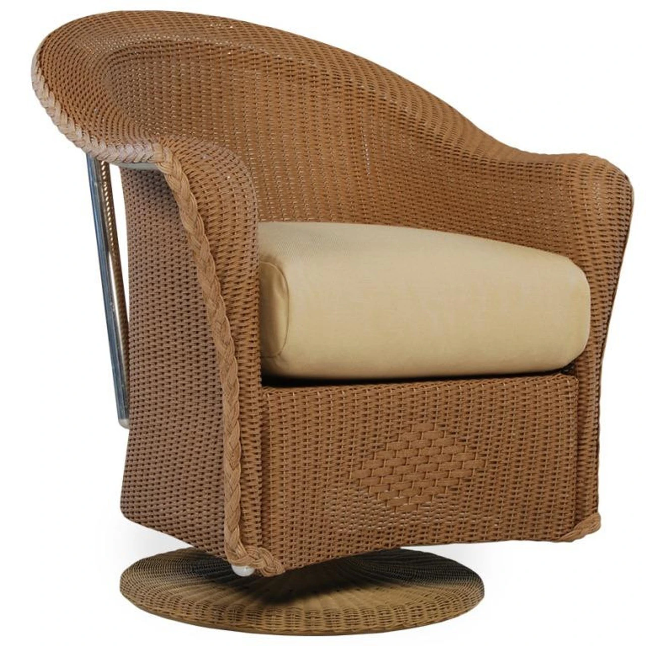 Lloyd Flanders Loom Reflections 6 Seat Wicker & Teak Dining Set 4 Lloyd Flanders Loom Reflections 6 Seat Wicker & Teak Dining Set - Image 4