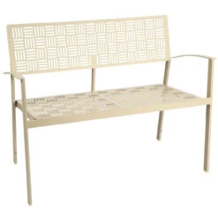 Woodard New Century Wrought Iron Dining Bench - Stacking