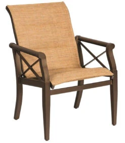 Woodard Aluminum Andover Padded Sling Dining Arm Chair