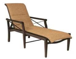 Woodard Aluminum Andover Padded Sling Adjustable Chaise Lounge Chair