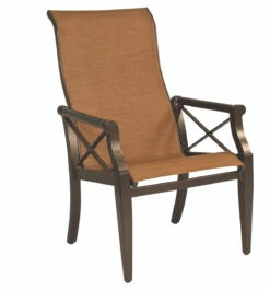Woodard Aluminum Andover Sling High Back Dining Arm Chair