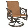 Woodard Aluminum Andover Sling Swivel Rocking Dining Arm Chair