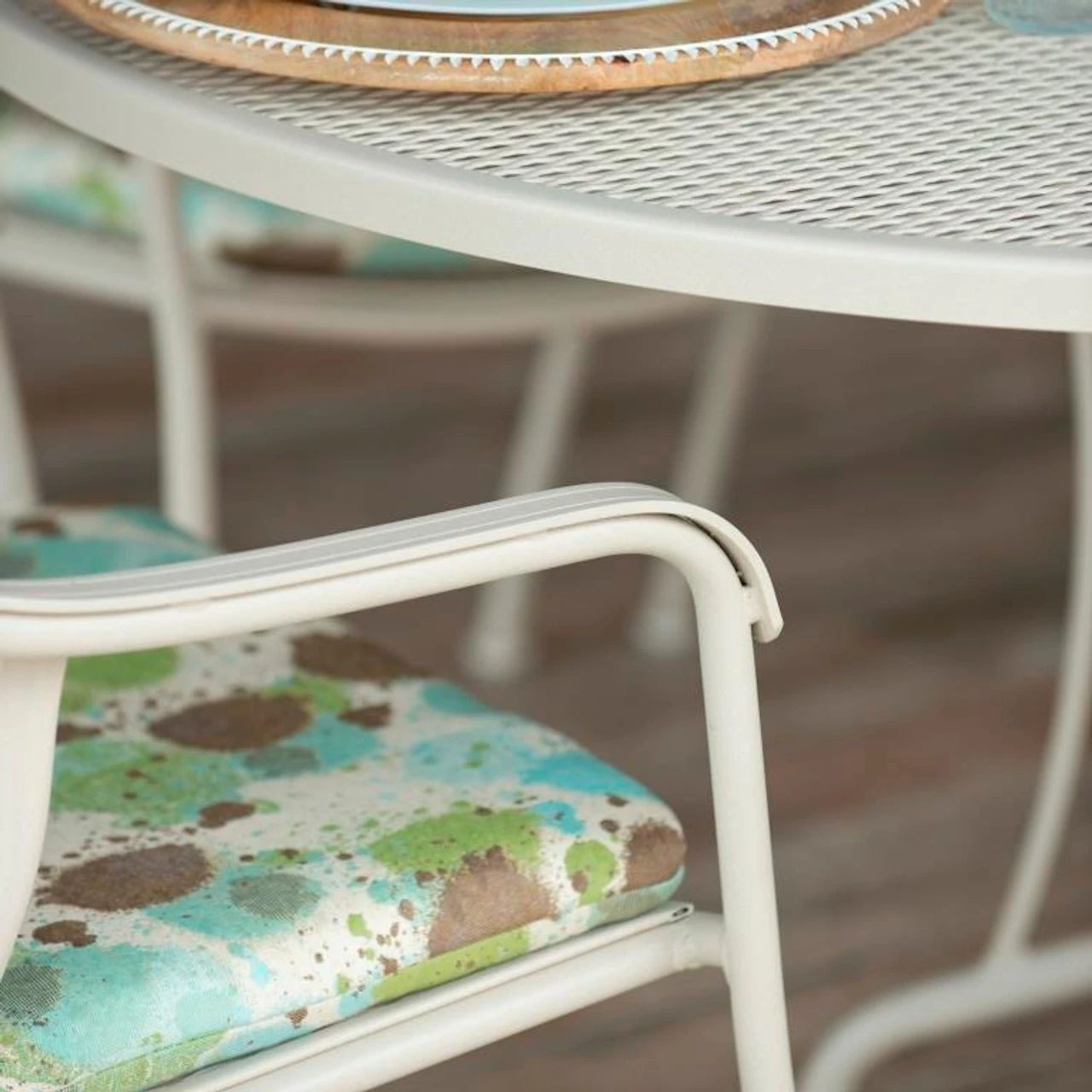 Woodard Wrought Iron Valencia High Back Barrel Stackable Dining Arm Chair (Set Of 2) 2 Woodard Wrought Iron Valencia High Back Barrel Stackable Dining Arm Chair (Set Of 2) - Image 2