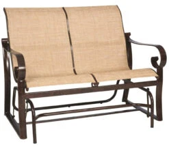 Woodard Aluminum Belden Sling Love Seat Glider