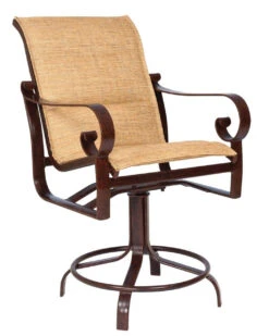 Woodard Aluminum Belden Padded Sling Swivel Counter Stool