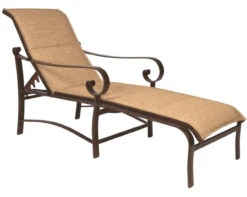 Woodard Aluminum Belden Padded Sling Adjustable Chaise Lounge Chair
