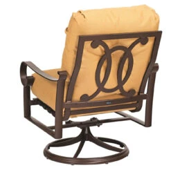 Woodard Aluminum Belden Cushion Swivel Rocking Dining Arm Chair
