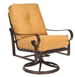 Woodard Aluminum Belden Cushion Swivel Rocking Lounge Chair