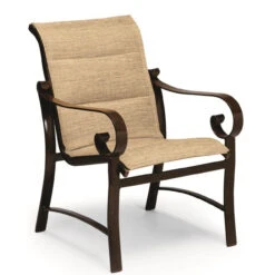 Woodard Aluminum Belden Padded Sling Dining Arm Chair