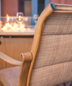 Woodard Aluminum Belden Padded Sling High Back Dining Arm Chair