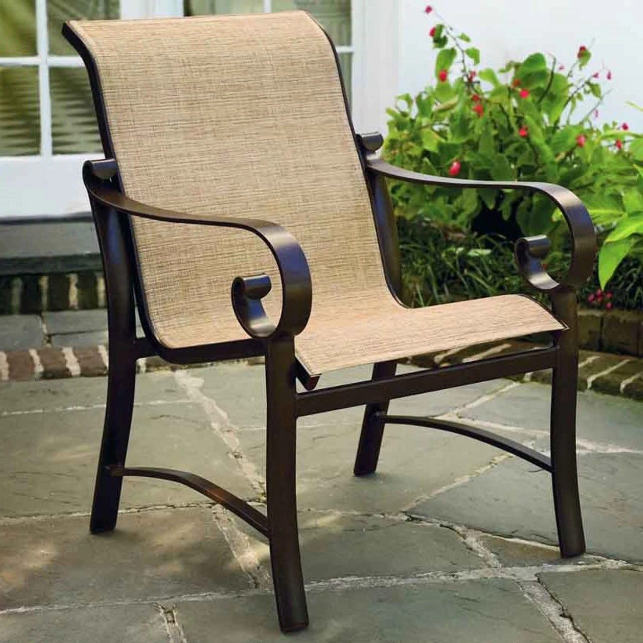 Woodard Aluminum Belden Sling Dining Arm Chair 3 Woodard Aluminum Belden Sling Dining Arm Chair - Image 3