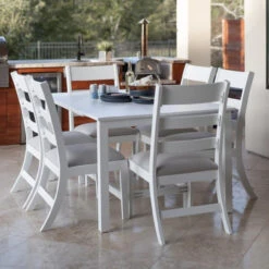 Berlin Gardens Resin Parker 6 Seat Dining Set -Patio Furniture Store Berkley with Parker white expanded to 42x62 set edited 85176.1695320547