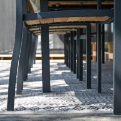 Three Birds SoHo Teak Stacking Side Chair -Patio Furniture Store Black SoHo Legs edited 14668.1696352852