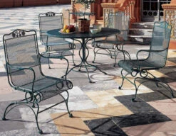Woodard Briarwood High Back Coil Spring 4 Seat Dining Set -Patio Furniture Store Briarwood Dining Set 06104.1669226061