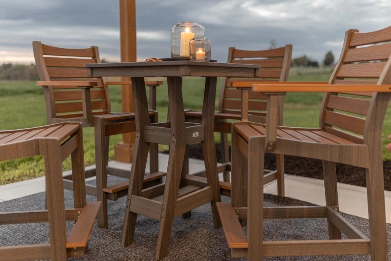 Berlin Gardens Resin 4 Seat Bristol Hammered Top Bar Set 2 Berlin Gardens Resin 4 Seat Bristol Hammered Top Bar Set - Image 2