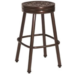 Woodard Aluminum Casa Round Swivel Bar Stool (Set Of 2)