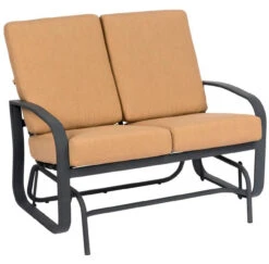 Woodard Aluminum Cayman Isle Cushion Loveseat Glider