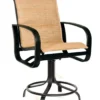 Woodard Aluminum Cayman Isle Padded Sling Swivel Counter Stool