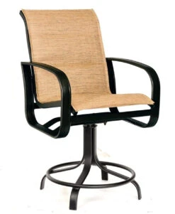 Woodard Aluminum Cayman Isle Padded Sling Swivel Counter Stool