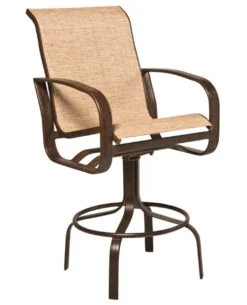 Woodard Aluminum Cayman Isle Sling Swivel Bar Stool