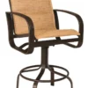 Woodard Aluminum Cayman Isle Padded Sling Swivel Bar Stool