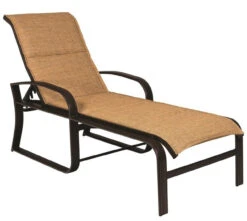 Woodard Aluminum Cayman Isle Padded Sling Adjustable Chaise Lounge Chair