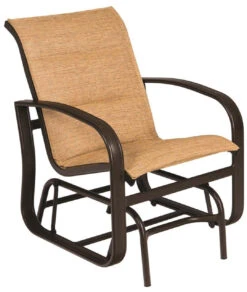 Woodard Aluminum Cayman Isle Padded Sling Gliding Chair