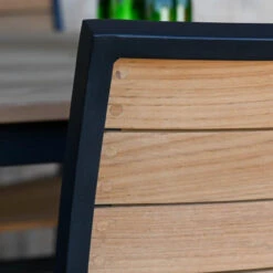 Three Birds SoHo Teak Counter Height Arm Chair - Set Of 2 -Patio Furniture Store Chair Back Close Up edited 43673.1696349668