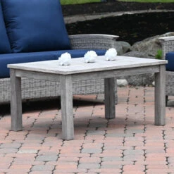 Three Birds Shelburne Teak 40" Rectangular Coffee Table