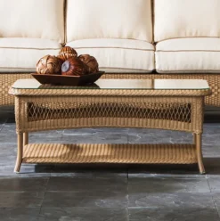 Lloyd Flanders Universal Loom 42" Rectangular Cocktail Table With Shelf -Patio Furniture Store Coffee Table Edited 88520.1698863157