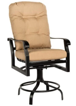 Woodard Aluminum Cortland Cushion Swivel Counter Stool