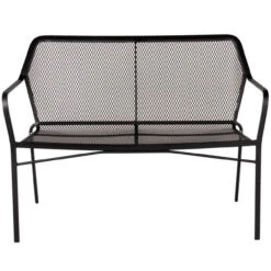 Woodard Delmar Wrought Iron Stacking Patio Bench -Patio Furniture Store Delmar 8C0004 frontview edited 95128.1670345186